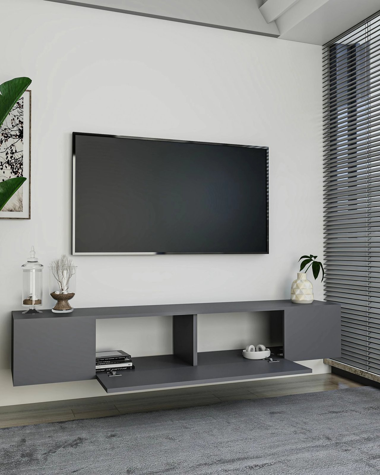 Komodë TV Skye Decor, anthracite, Kodaks L3
