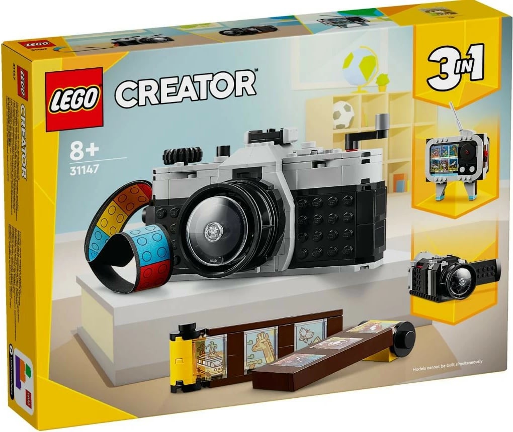 Set LEGO Creator 31147, kamerë retro 3-në-1, 261 pjesë, shumëngjyrëshe