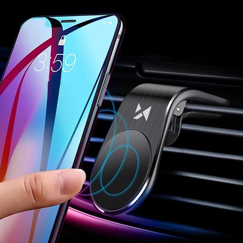 Mbajtës magnetik për celular Wozinsky WCH-02 për grilë ventilimi, i zi