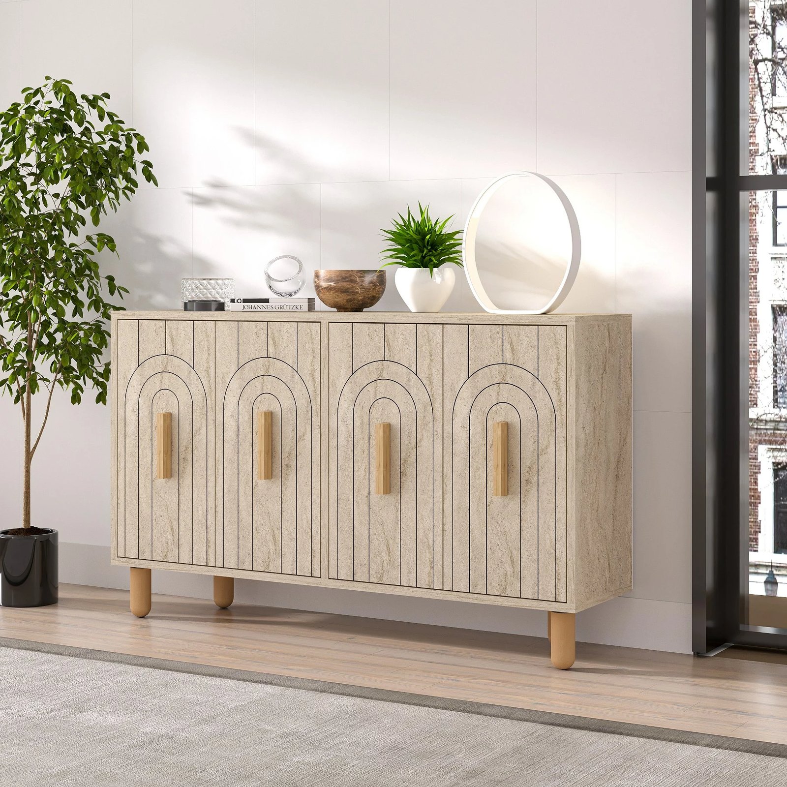 Konsolë Hanah Home, ngjyrë travertin, Tiger Konsolë Hanah Home, ngjyrë travertin, Tiger