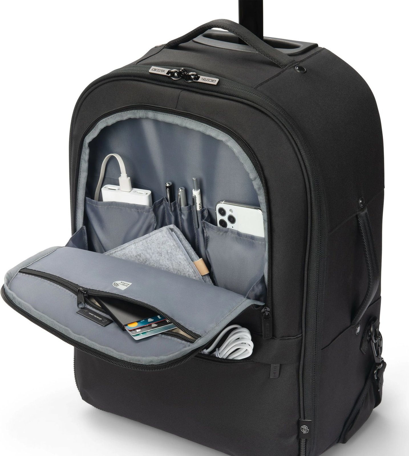 Shpinë DICOTA Eco CORE, 40.6 cm (16"), e zezë