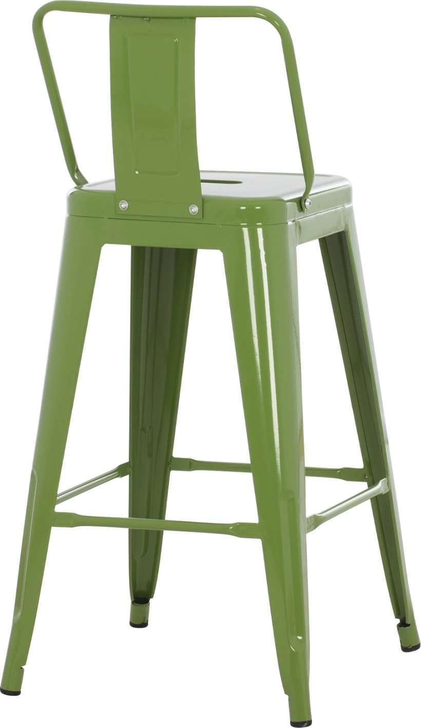 Karrige për bar, lartësi mesatare, MELITA-PRO, metal, ngjyrë ulliri e çelët, 43x43x88H cm