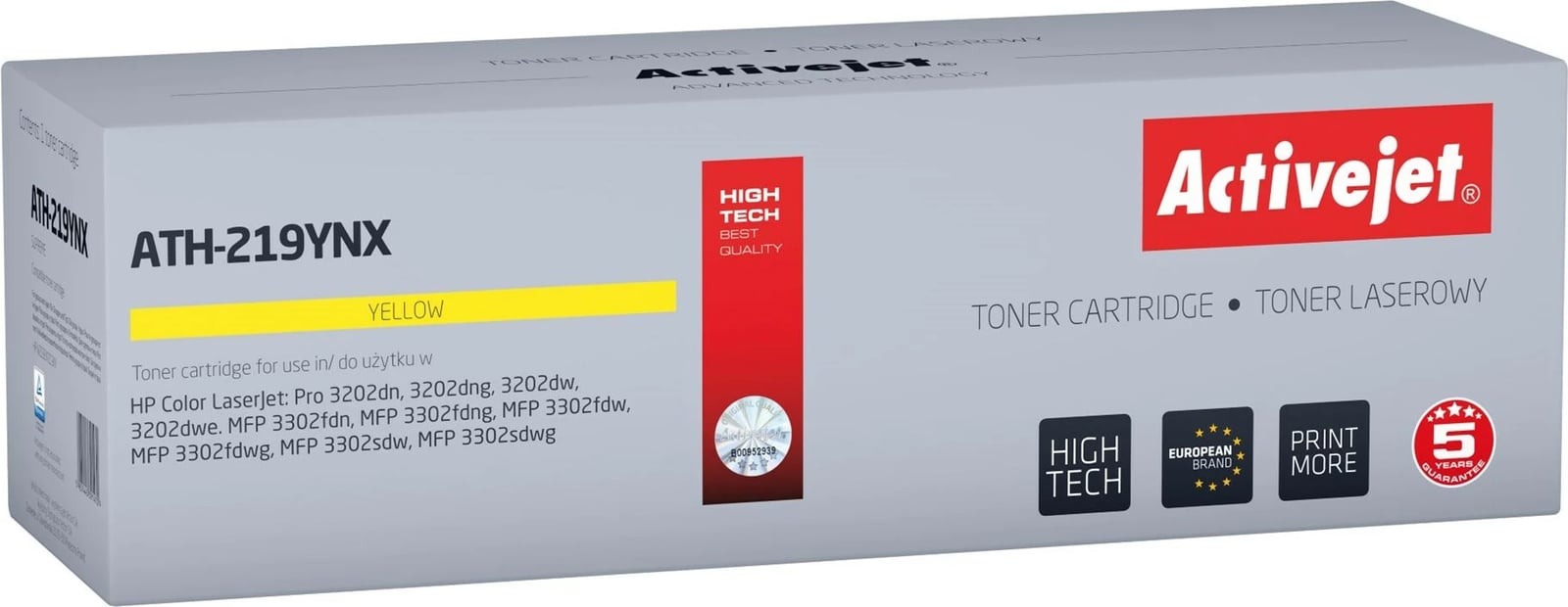 Toner Activejet ATH-219YNX për HP, 2500 faqe, e verdhë, me çip