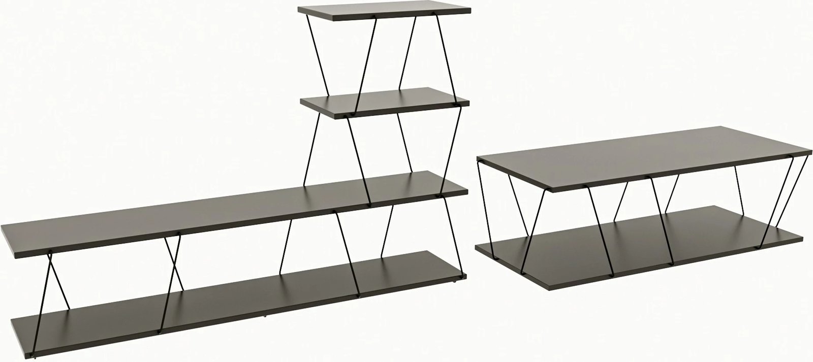 Set mobiljesh për dhomë dite Hanah Home, Basak, antracit