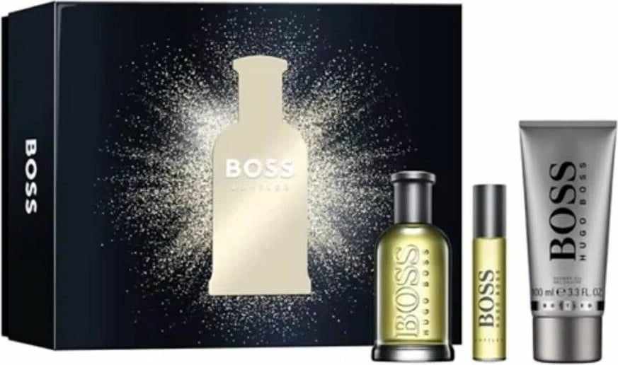 Set Eau de Toilette për meshkuj Hugo Boss Bottled me Shower Gel, 100ml + 10ml + 100ml