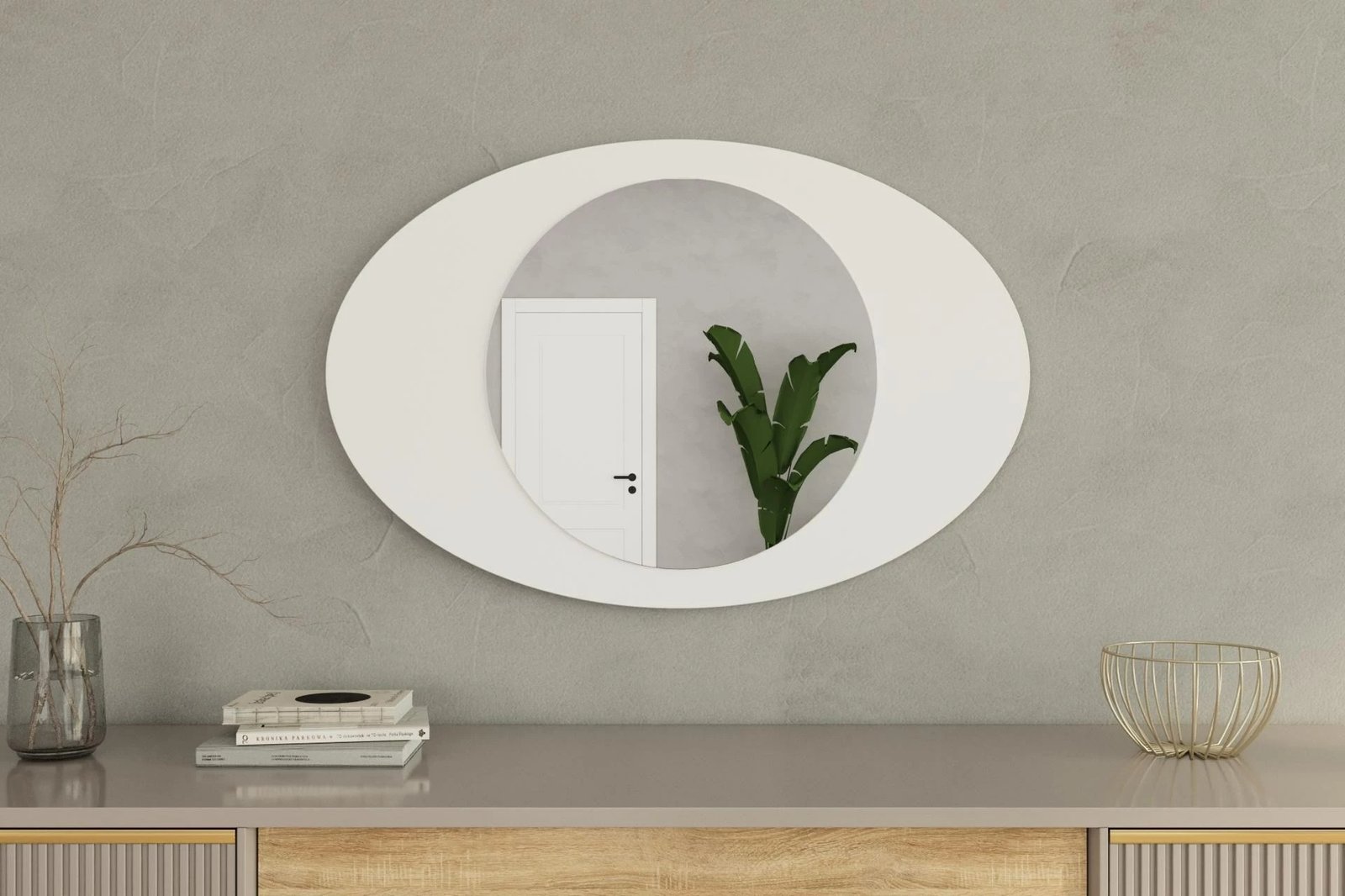 Pasqyrë Hanah Home, Obble, e bardhë