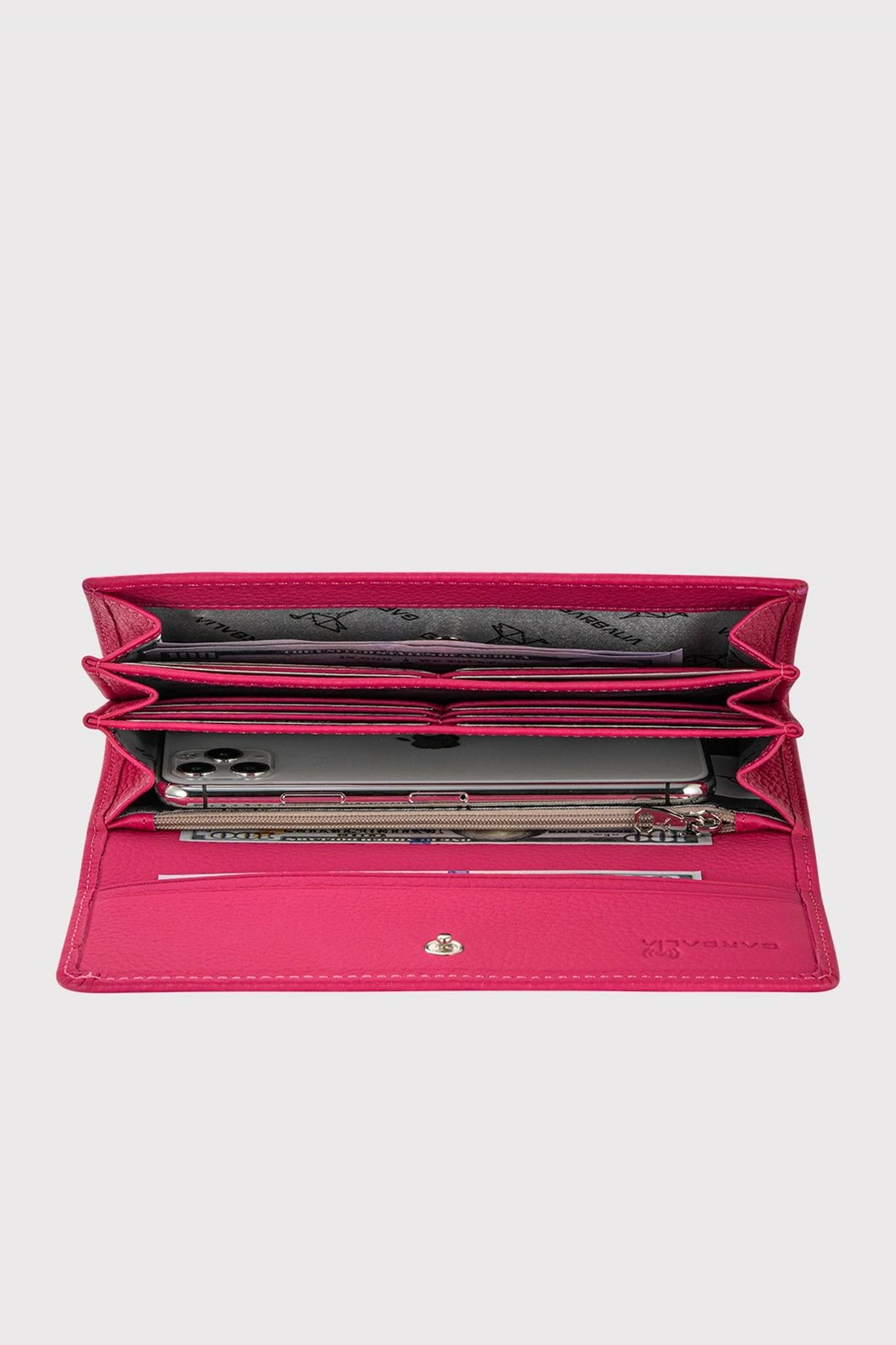 Portofol për gra, lëkurë natyrale, ngjyrë fuchsia, Zoozie Bags Angel