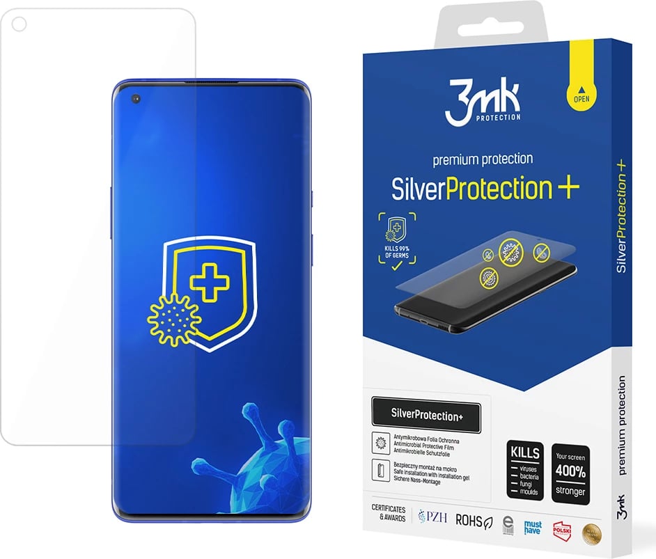 Film mbrojtës 3mk SilverProtection+ për OnePlus 8, Antimikrobial, Transparent