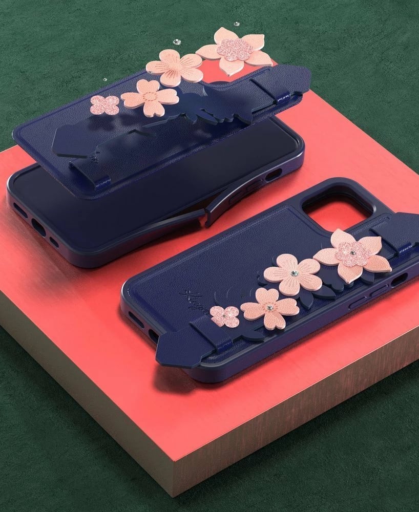 Mbështjellës Kingxbar Sweet Series për iPhone 12 Pro Max, me kristale Swarovski, me qëndrim, Gjelbër