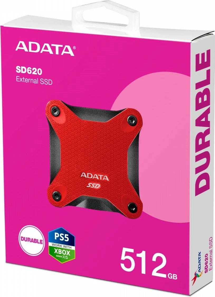 SSD i jashtëm Adata SD620, 512 GB, USB 3.2, Kuqe