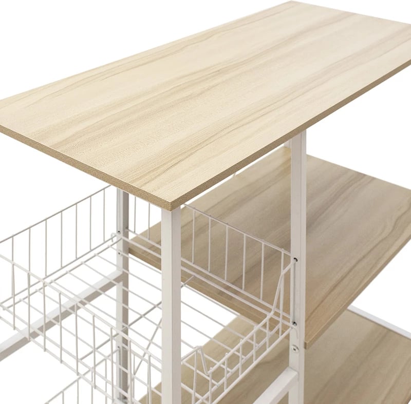 Raft dyshemeje Noon me MDF, ngjyrë bardhë-natyrale, 80x34x75cm