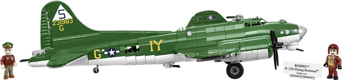 Set blloqesh ndërtimi Cobi Klocki Boeing B-17G Flying Fortress, 1210 pjesë, 2 figurina, Jeshile Set blloqesh ndërtimi Cobi Klocki Boeing B-17G Flying Fortress, 1210 pjesë, 2 figurina, Jeshile
