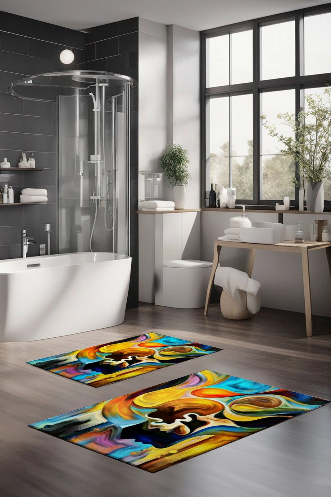 Set tapetash për banjo, shumëngjyrëshe, Mijolnir, CT-5140, 2 copë