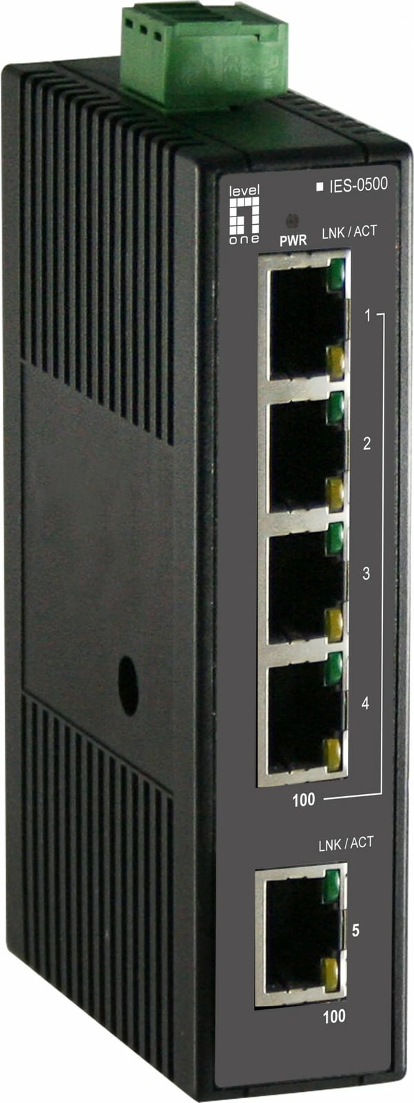 Switch LevelOne IES-0500, 5 porte, Fast Ethernet, DIN-Rail