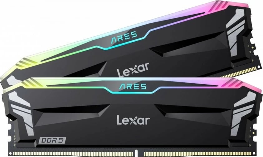 RAM Memorje Lexar ARES DDR5, 32GB (2x16GB), 6400 MHz, CL32, me RGB, e zezë