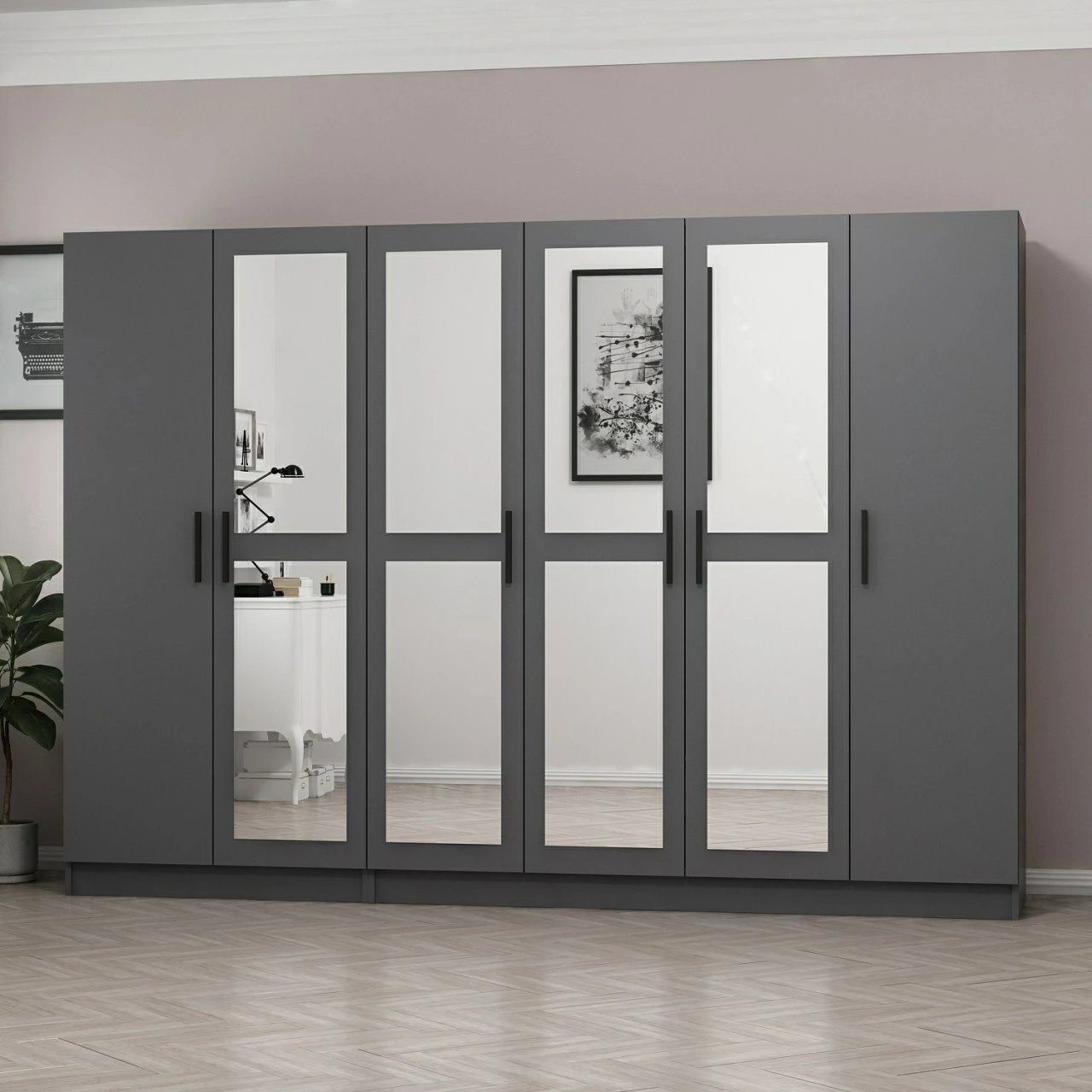 Dollap Skye Decor, ngjyrë antracit, 270x210x52cm