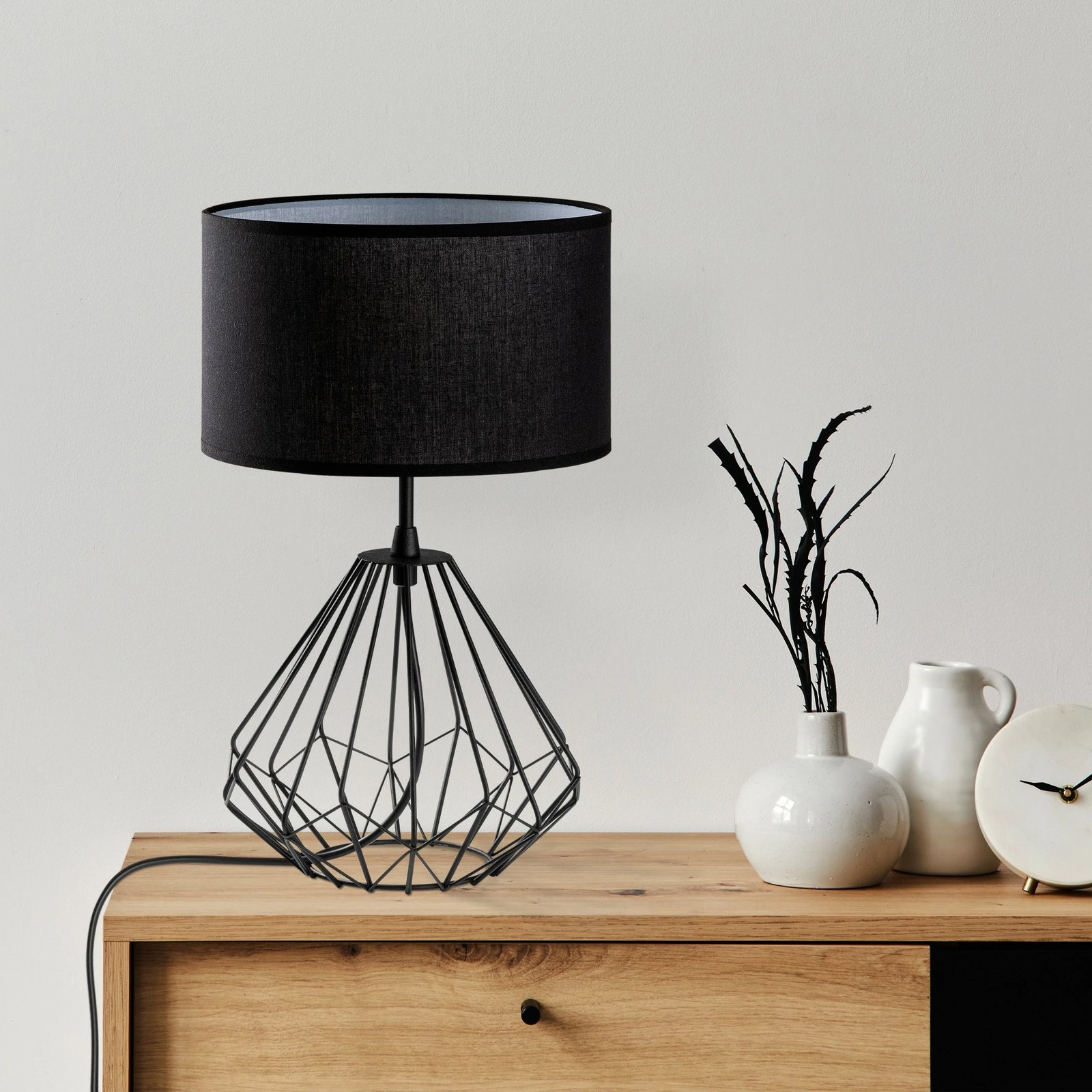 Set llambash tavoline, Opviq Diamond, S-705, 2 copë, ngjyrë e zezë