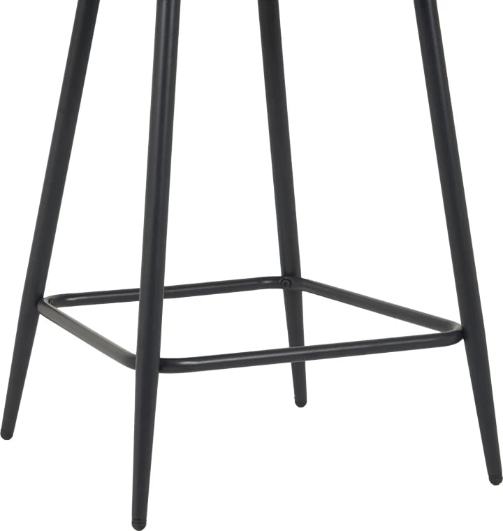 Karrige për bar Perch, kadife gri, këmbë metalike të zeza, 50x43x99cm, set prej 2 copash