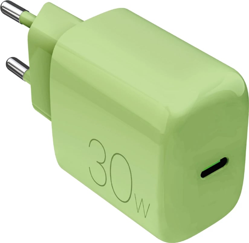 Karikues muri Puro Pro Lite 30W USB-C, PD, prizë EU, 1 port, pa kabllo, i gjelbër