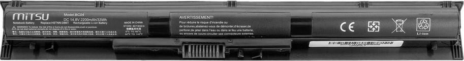 Bateri laptop Mitsu BC/HP-15AB, 2200 mAh, 14.8V, për HP Pavilion 14-ab, 15-ab, e zezë