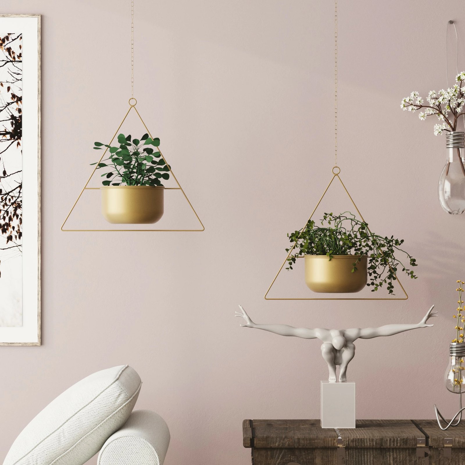 Vazo dekorative e varur, ngjyrë ari, Aberto Design, Harpusta