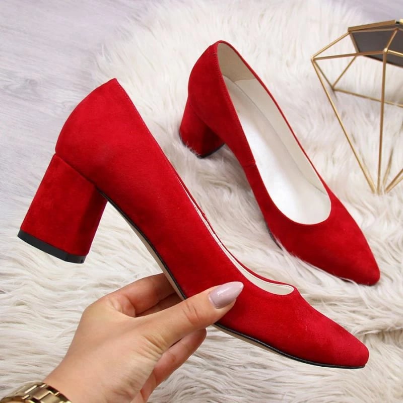 Këpucë me taka Juma, të kuqe
