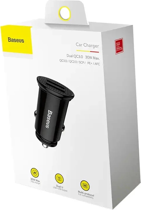 Karikues veture Baseus Circular 2xUSB QC3.0, 30W, i zi