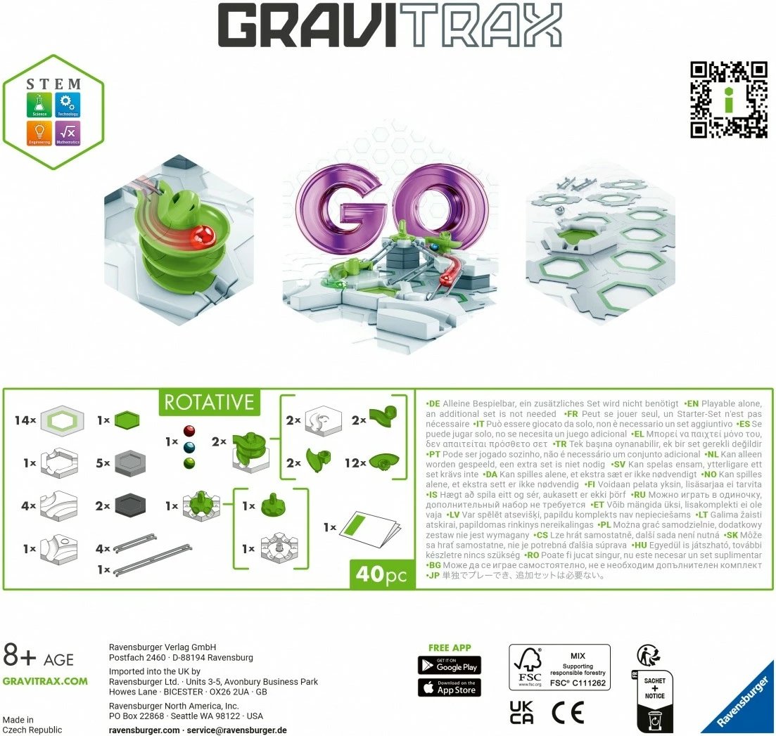 Set ndërtimi Gravitrax GO Rotative Ravensburger, 40 copë