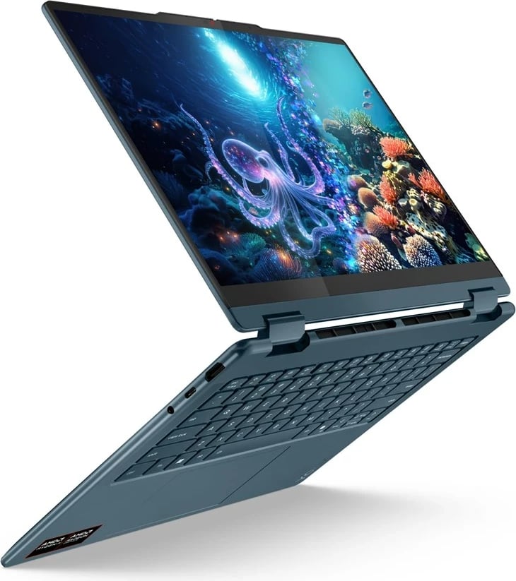Laptop 2-në-1 Lenovo Yoga 7 14AKP10, AMD Ryzen AI 5 340, 16 GB RAM, 512 GB SSD, 14", Touchscreen, Teal