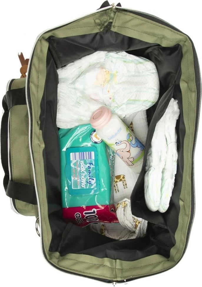 Çantë dore e madhe, material parashute, ngjyrë kaki, Zoozie Bags 2151 - 32127