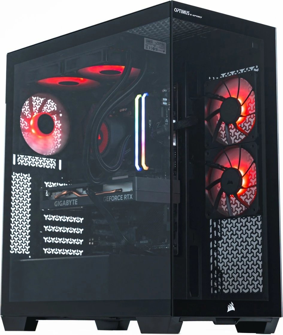 Kasë gaming OPTIMUS E-Sport GA520T-CR7, AMD Ryzen 7 5800X, 16 GB RAM, 1 TB SSD, GeForce RTX 4060, E zezë