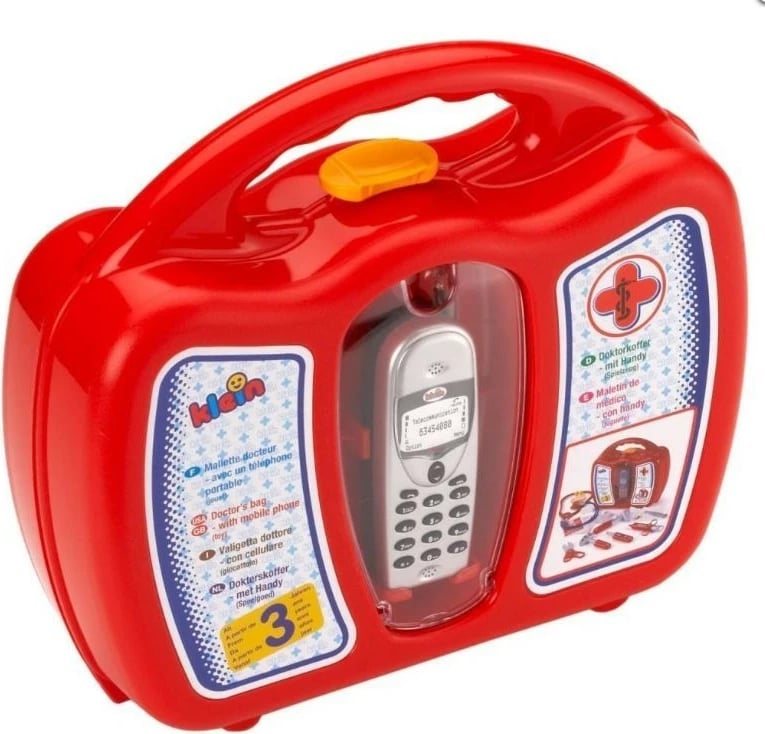 Set doktorësh lodër Klein 4350 me celular, kuqe