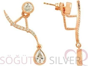 Vathë argjendi ngjyrë rozë gold Jumeon, kupe8409