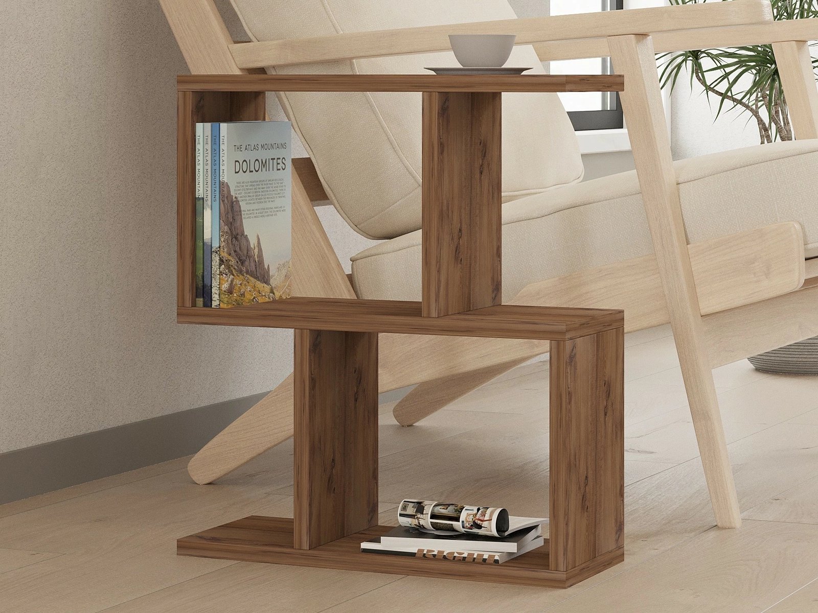 Tavolinë anësore Hanah Home, ngjyrë Atlantic Pine, Zet