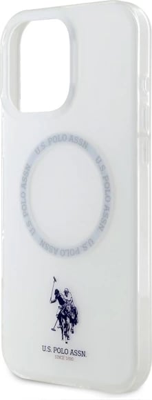 Mbështjellës U.S. Polo Assn. IML Ring MagSafe për iPhone 16 Pro Max, Bardhë