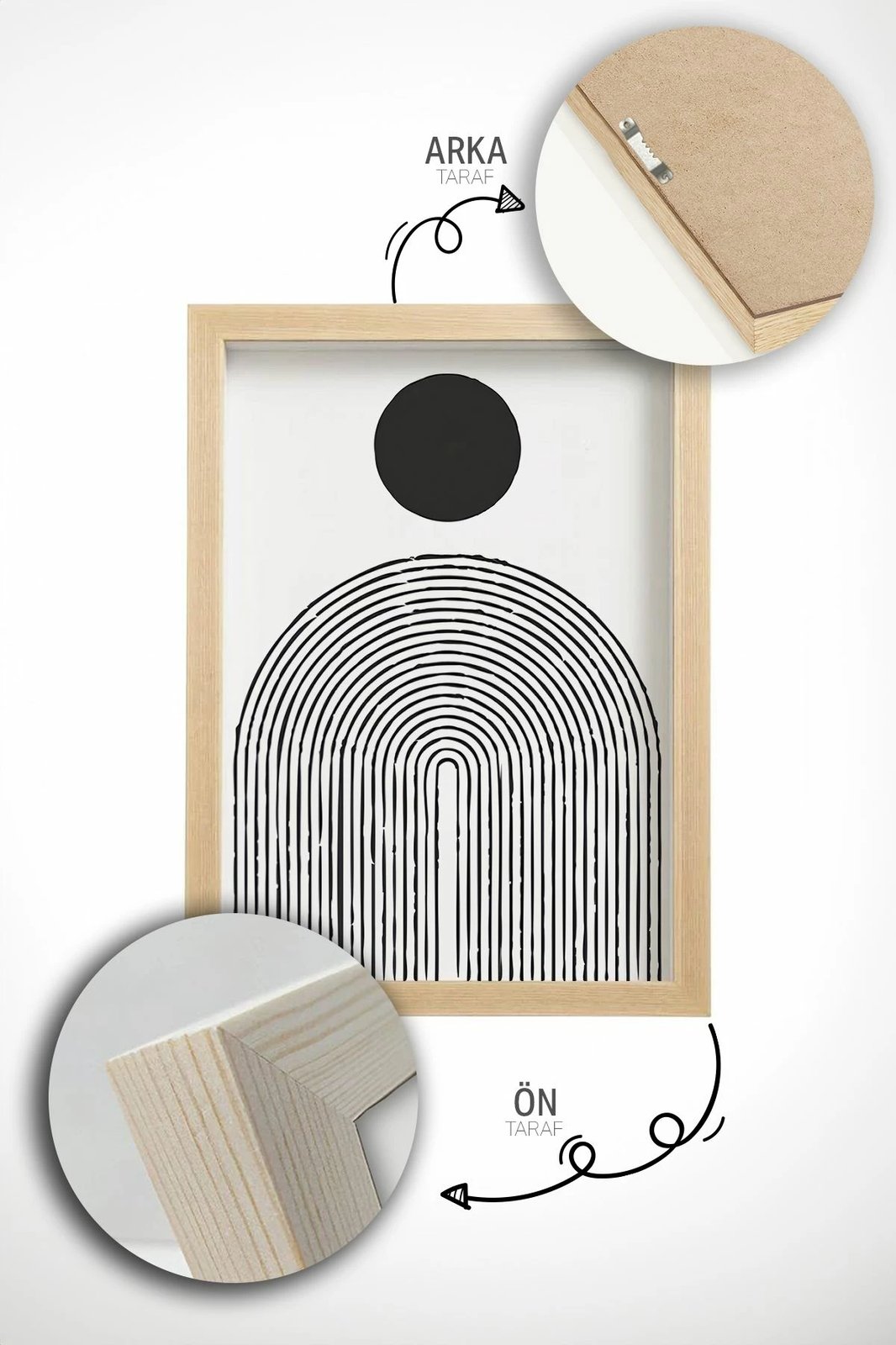 Pikturë dekorative me kornizë (3 copë), Wallity, Artvmodel41-Ahsap