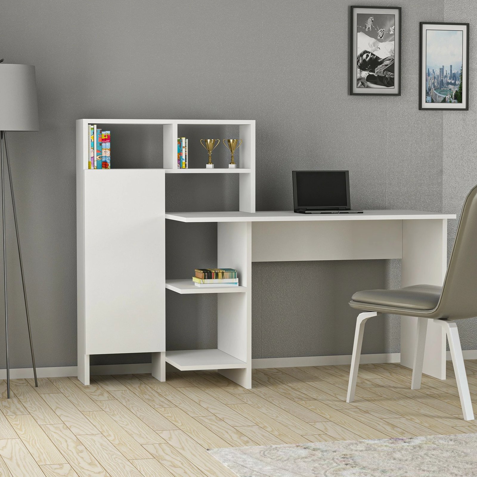 Tavolinë studimi Hanah Home, Bugra, e bardhë