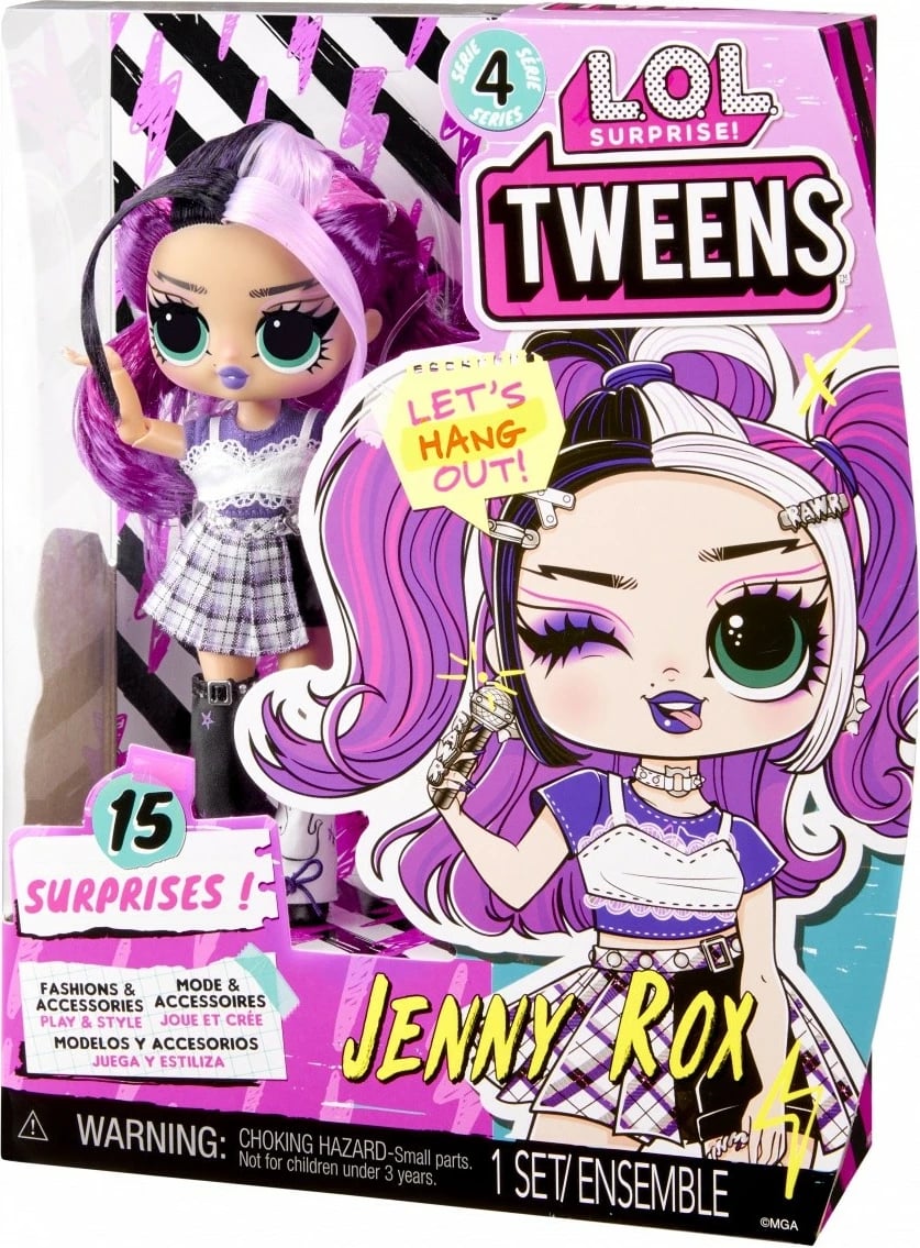 Kukull L.O.L. Surprise Tweens Jenny Rox, 15 surpriza, për vajza