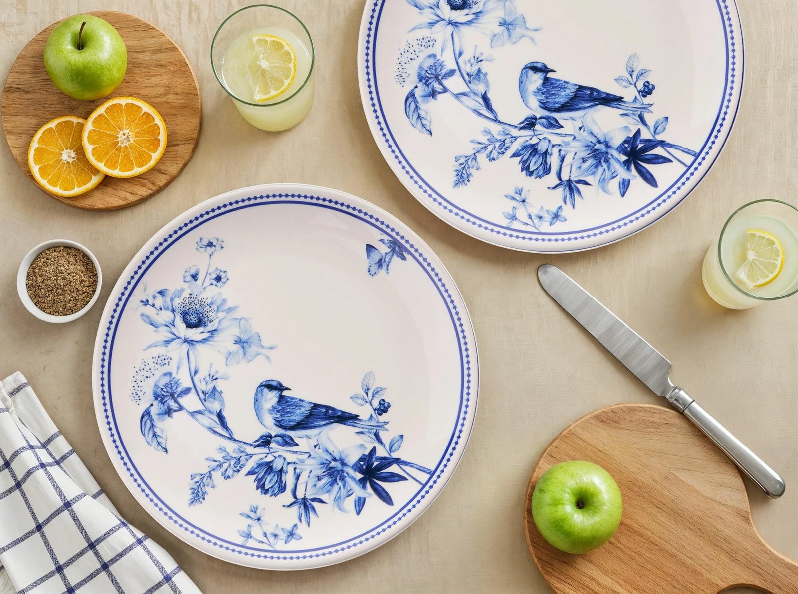 Set pjatash shërbimi (6 copë), Hermia Concept, ngjyrë kaltër Serv Bird