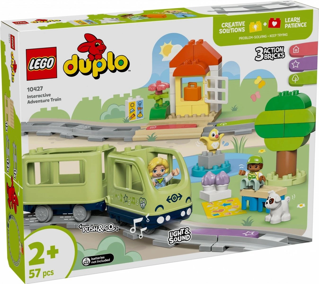 Set lodrash LEGO DUPLO 10427, tren interaktiv me drita dhe zëra, 57 pjesë