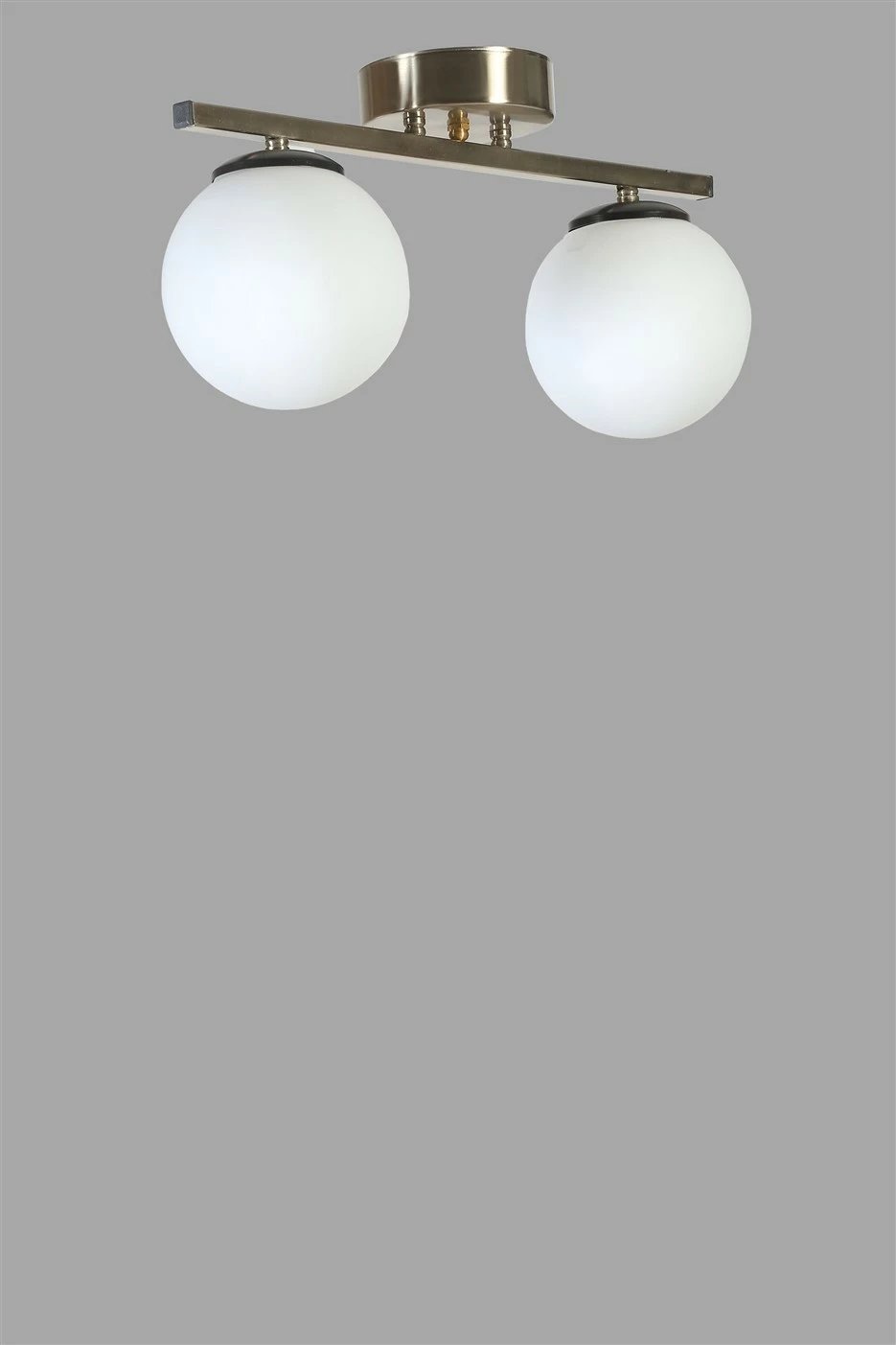 Llambë tavani Opviq, Yeni Can 2 llampa, krom mat, xham i bardhë