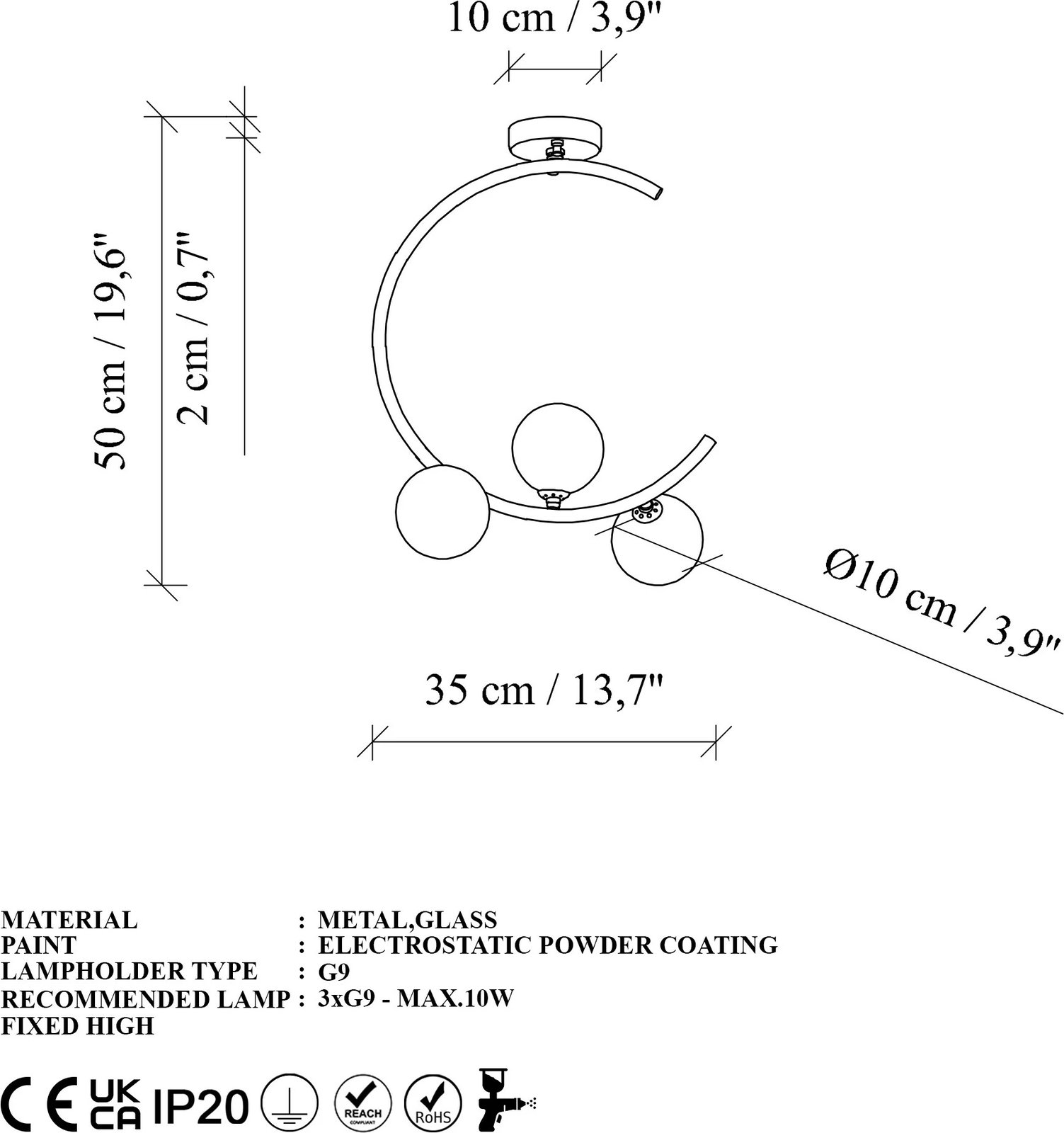 Llambë tavani Opviq, Luminar - 14136, ngjyrë ari