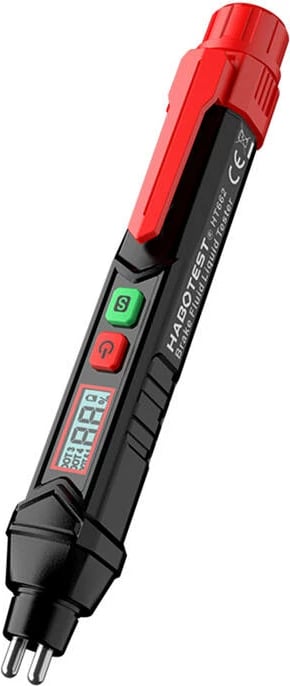 Tester lëngu frenash Habotest HT662, me ekran LCD, alarm zanor dhe dritë, i zi me të kuqe