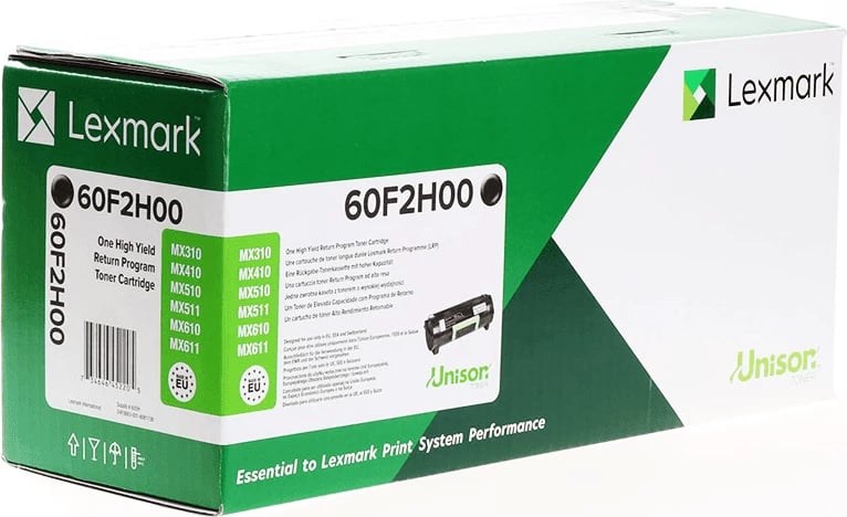 Toner, Lexmark 60F2H00 (602H) rendiment i lartë 10000 faqe XL, i zi