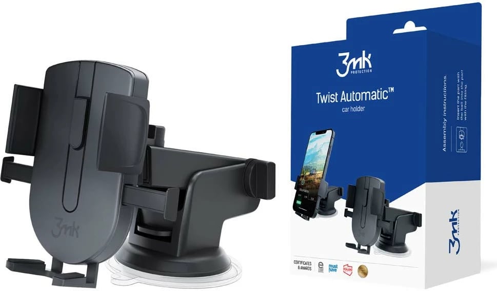 Mbështjellës veture 3mk Twist Automatic, për celular, i zi