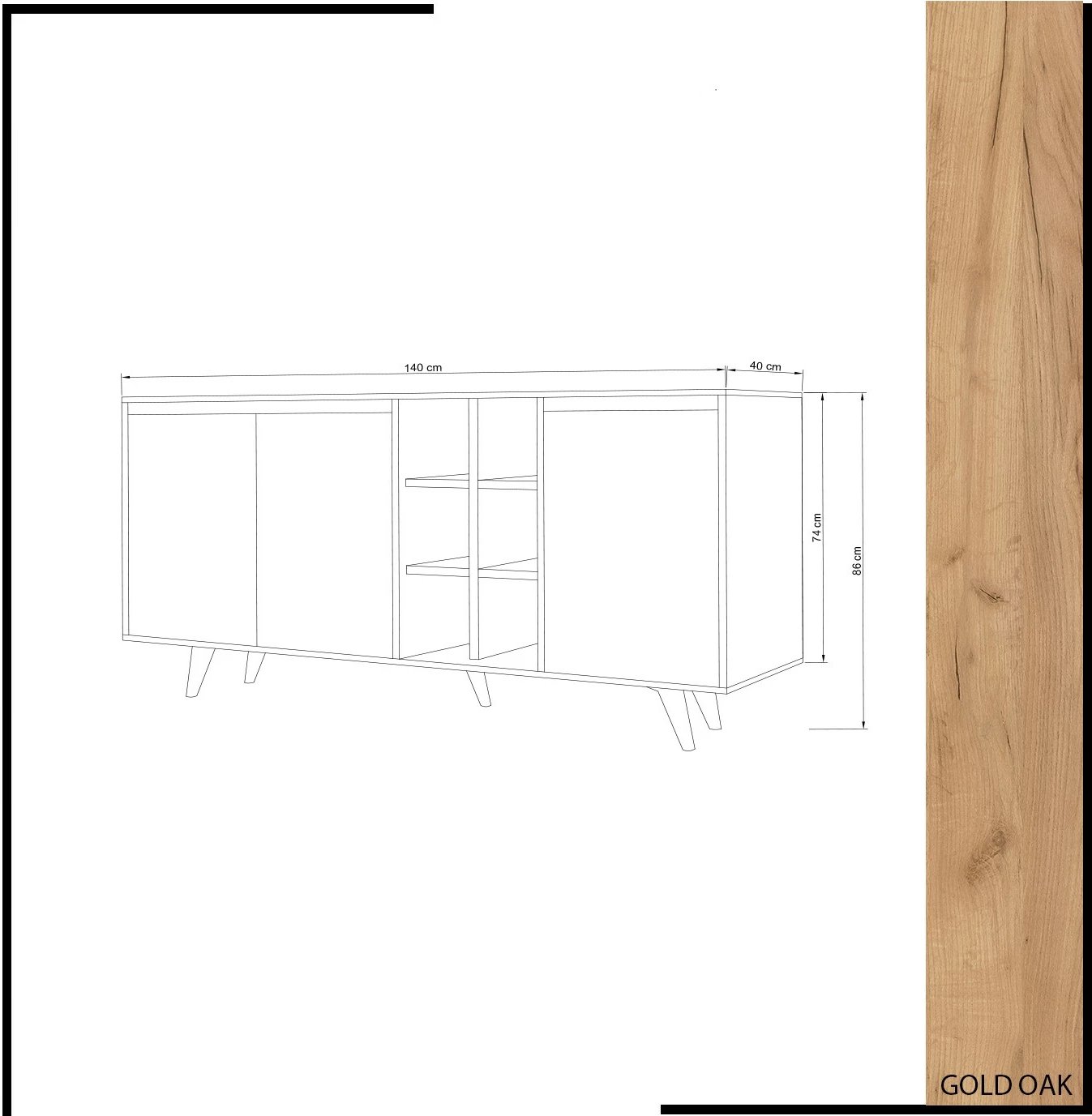 Konsolë Hanah Home, Prava, ngjyrë lis dhe e bardhë