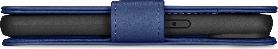 Mbështjellës iCarer Wallet Case 2in1 për iPhone 14, lëkurë natyrale, Anti-RFID, Blu