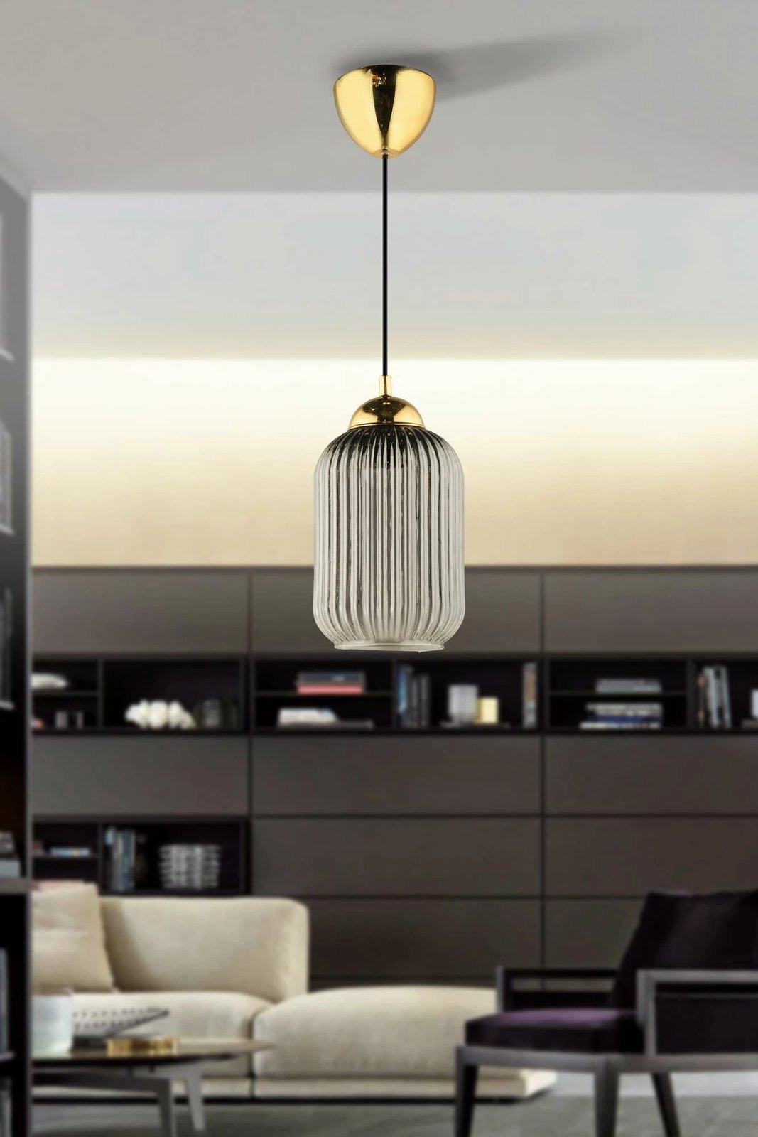 Llambë tavani Opviq, gri dhe ar, 64871