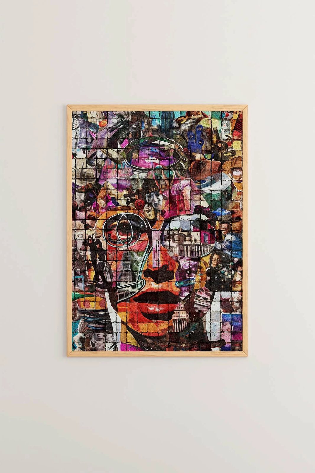 Pikturë dekorative me kornizë, shumëngjyrëshe, Popmosaic18