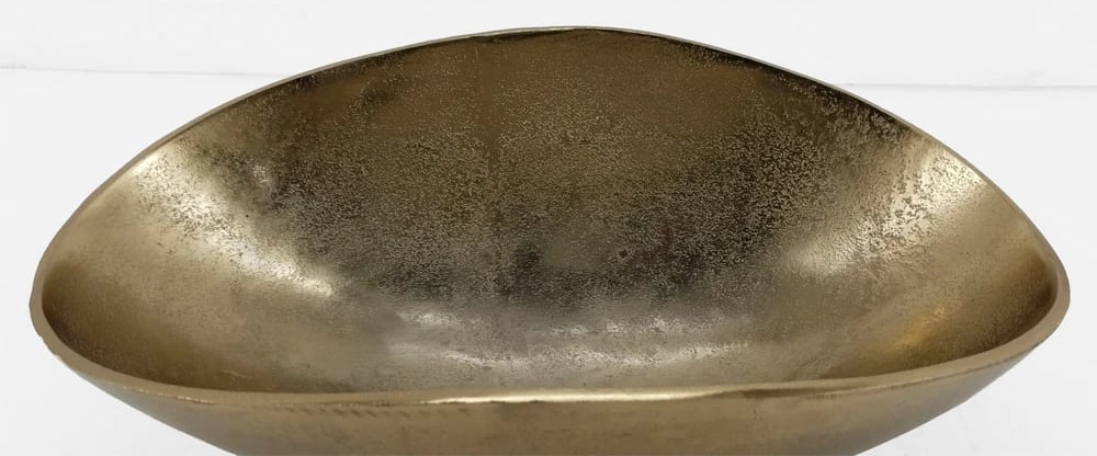 Enë dekorative FLOW BOWL, alumin, ngjyrë ari, 43x25x16cm
